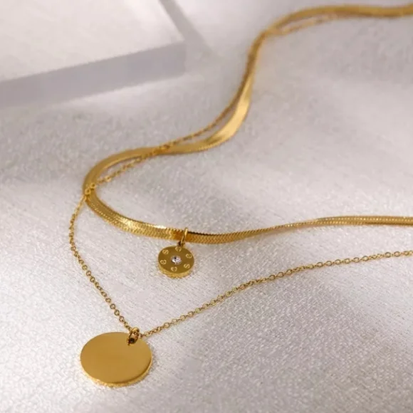 Trendy Two-layered Necklace - Picture 1 of 5